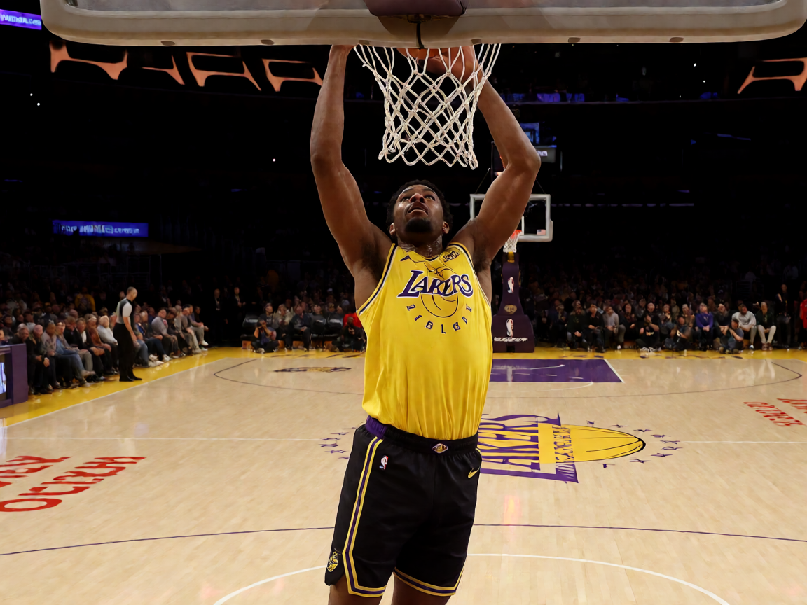 NBA篮球比赛中球员精彩扣篮瞬间
